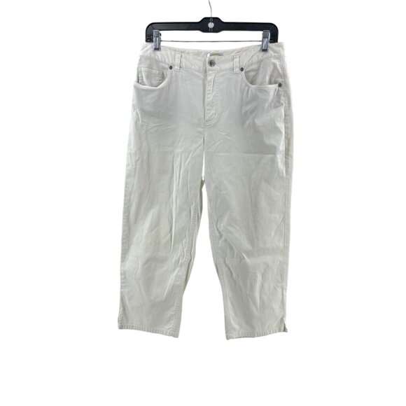 Talbots Women's White Stretch Crop Chino Pants Jeans Summer Size 6 - Picture 2 of 14